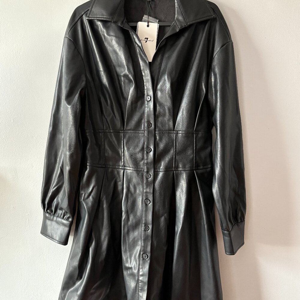 7 For All Mankind Faux Leather Mini Dress